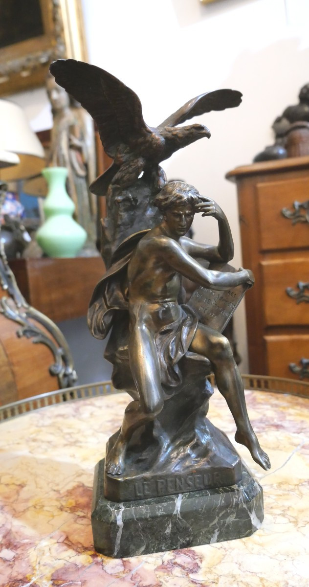 Le Penseur Par Emile Picault fin du 19e