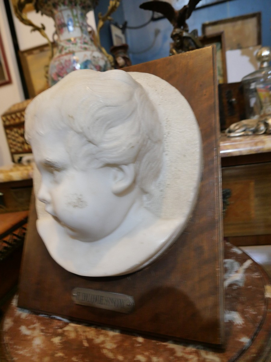 tête de chérubin en marbre XIXe -photo-4