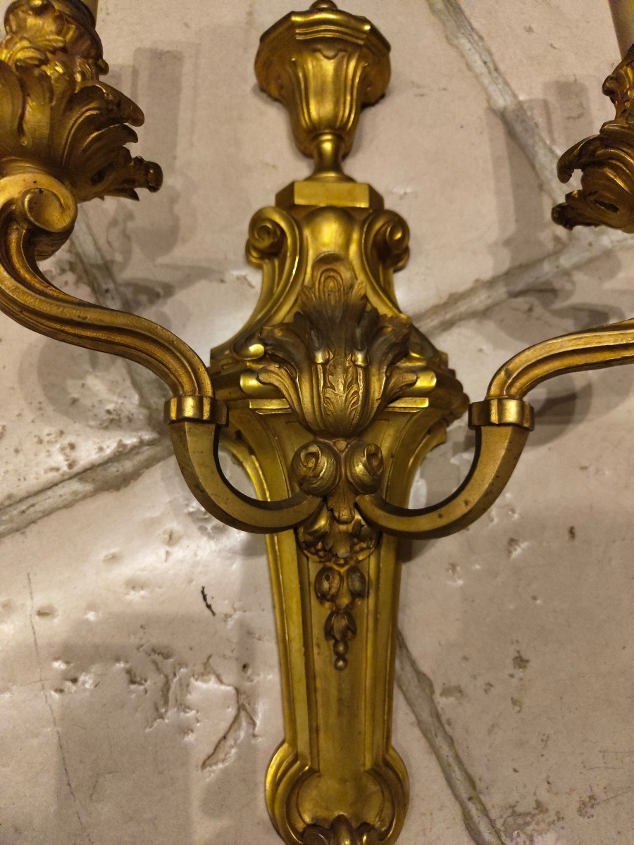 Grande applique en bronze doré -photo-2