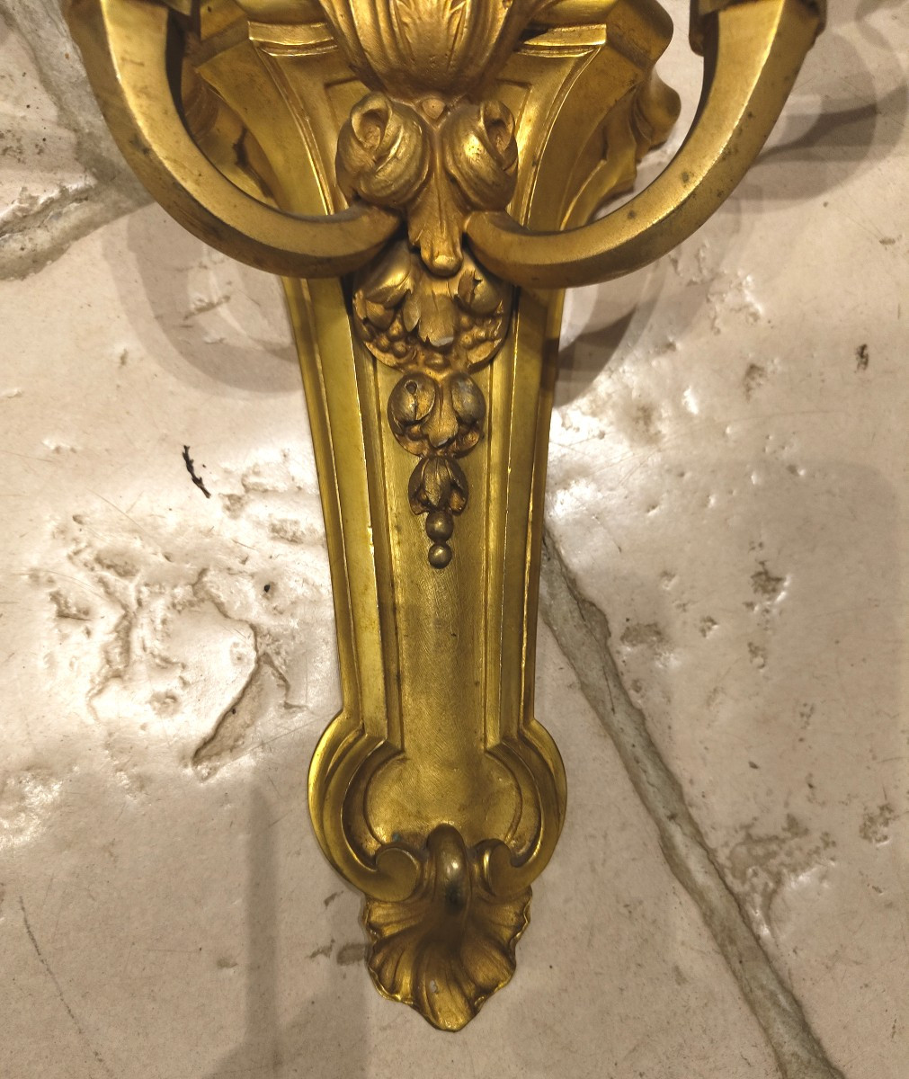 Grande applique en bronze doré -photo-3