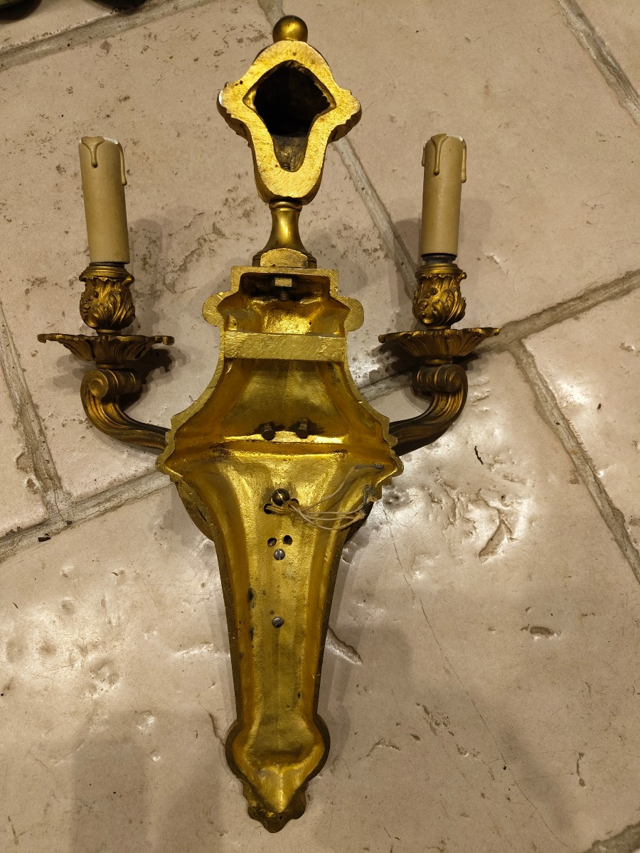 Grande applique en bronze doré -photo-4