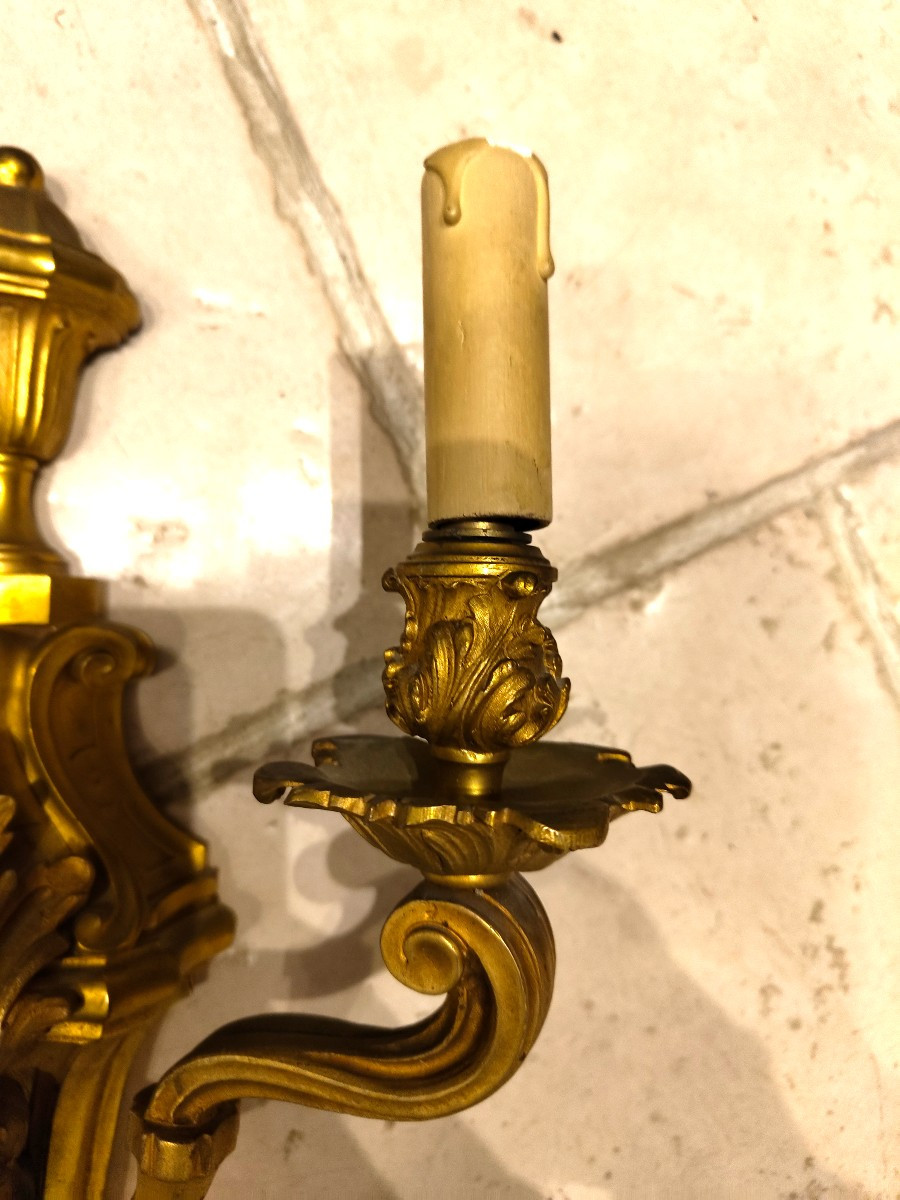 Grande applique en bronze doré -photo-2