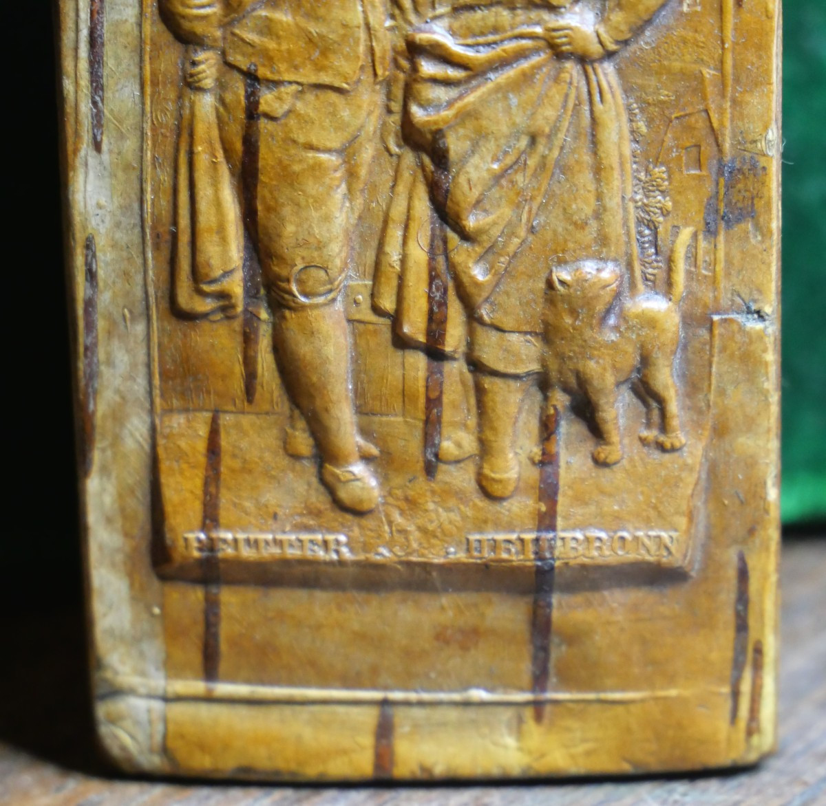 Tabatière  décorée de  personnages devant une synagogue 19e-photo-3