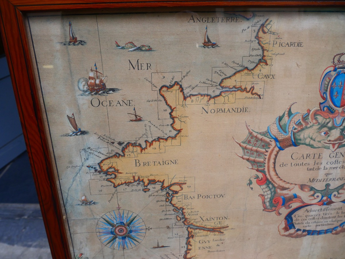 Map Of The Coasts Of France, 18th Century-photo-1
