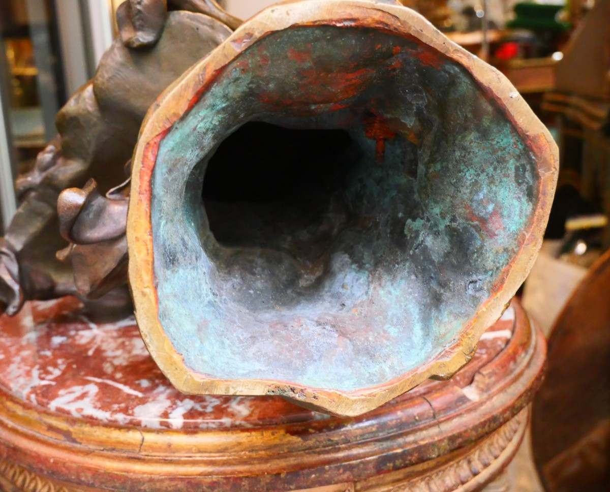 Important Art Nouveau Bronze Bust-photo-2