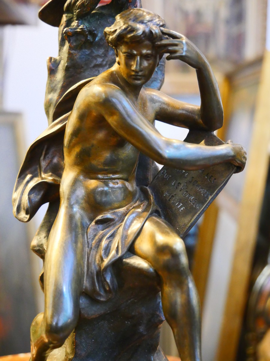 The Thinker By Picault, Late 19th Century-photo-1