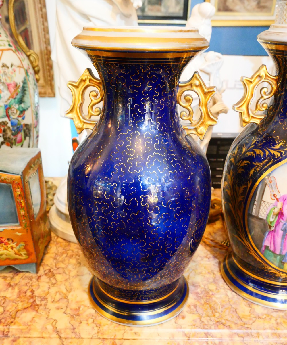 Paire de vases porcelaine de Bayeux  19e-photo-1