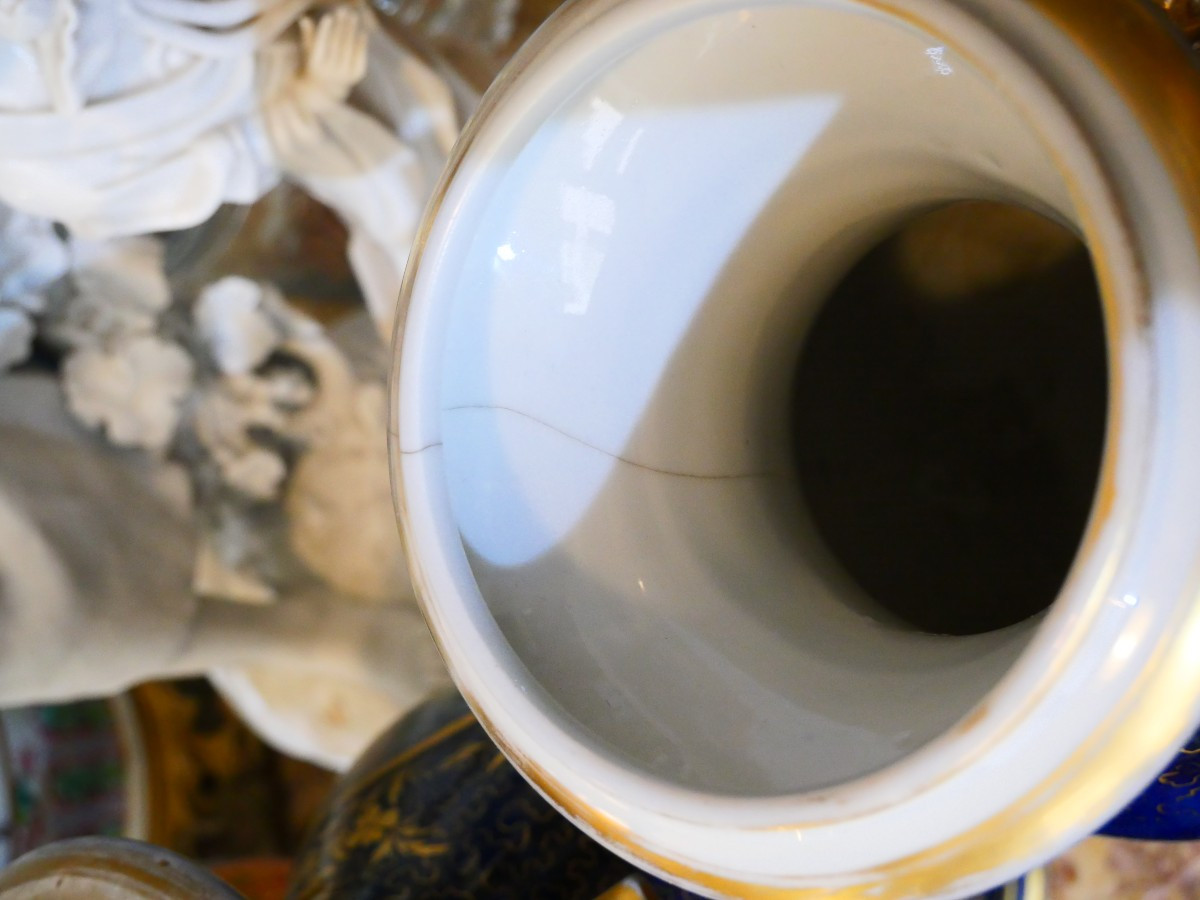 Paire de vases porcelaine de Bayeux  19e-photo-4