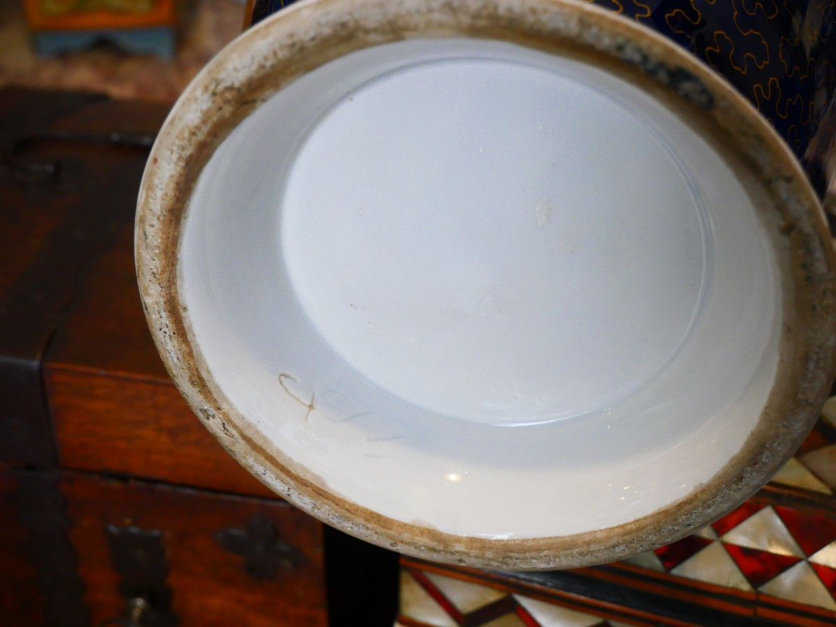 Paire de vases porcelaine de Bayeux  19e-photo-5