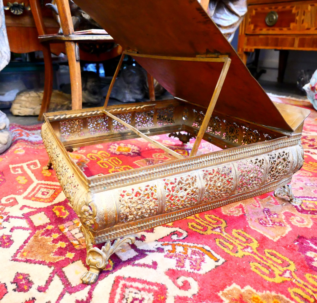 Lutrin d'autel bronze doré 19e-photo-1