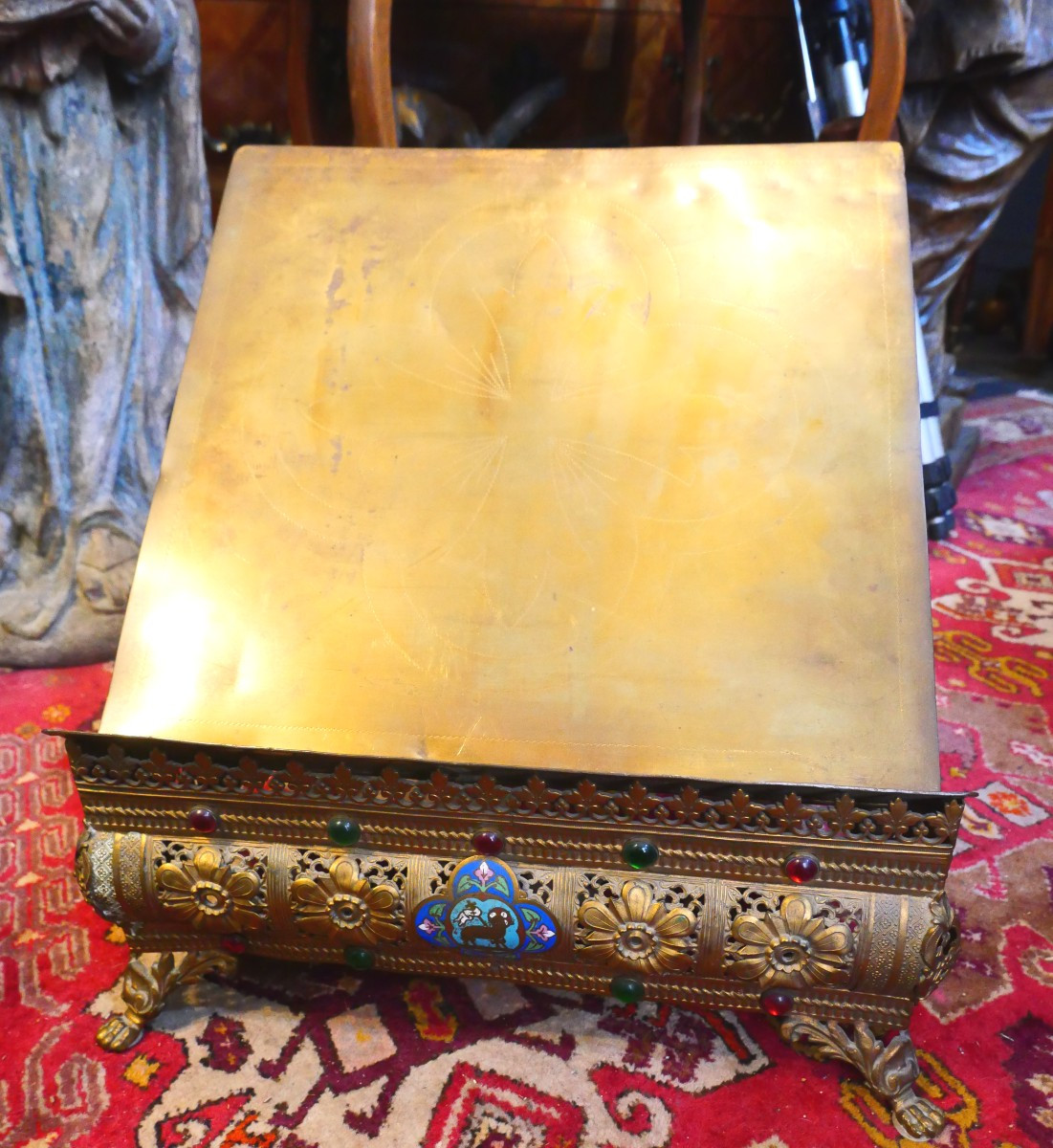 Lutrin d'autel bronze doré 19e