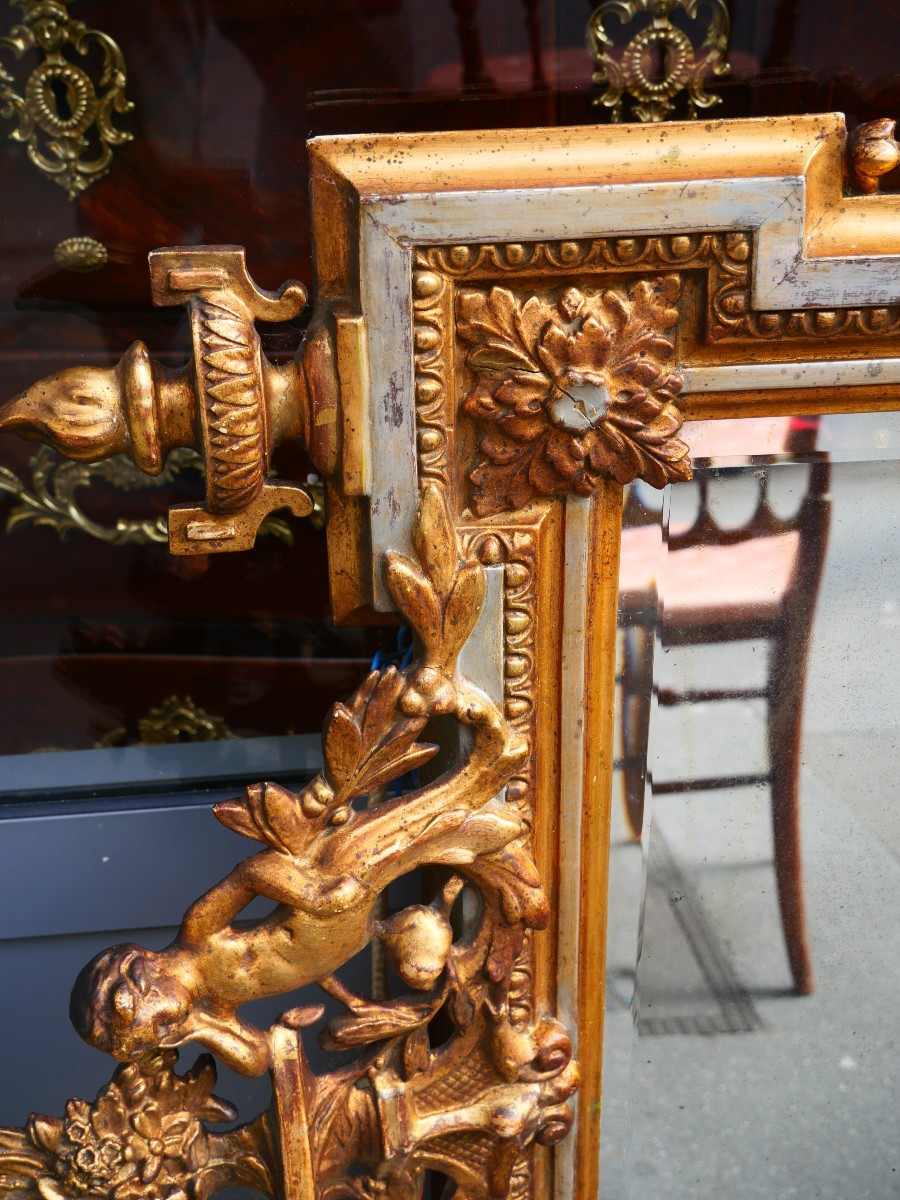 Exquisite 19th Century Gilded Wood Mirror-photo-3