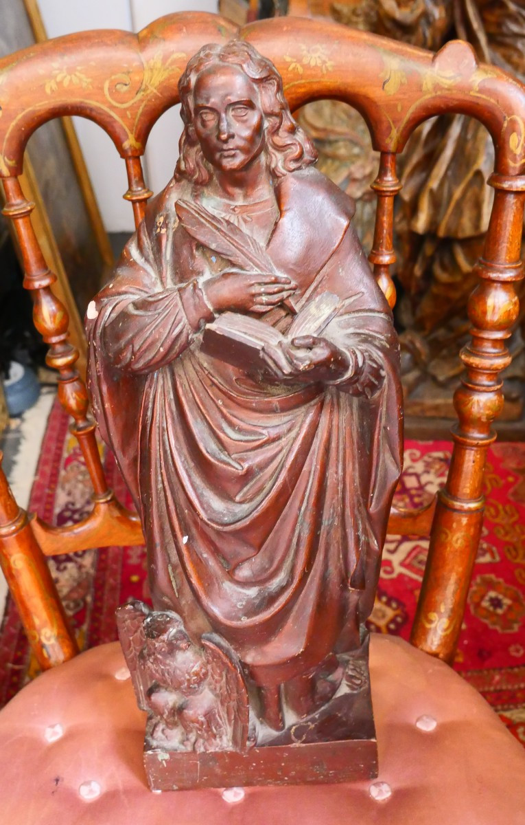 Saint Jean en terre cuite 19e