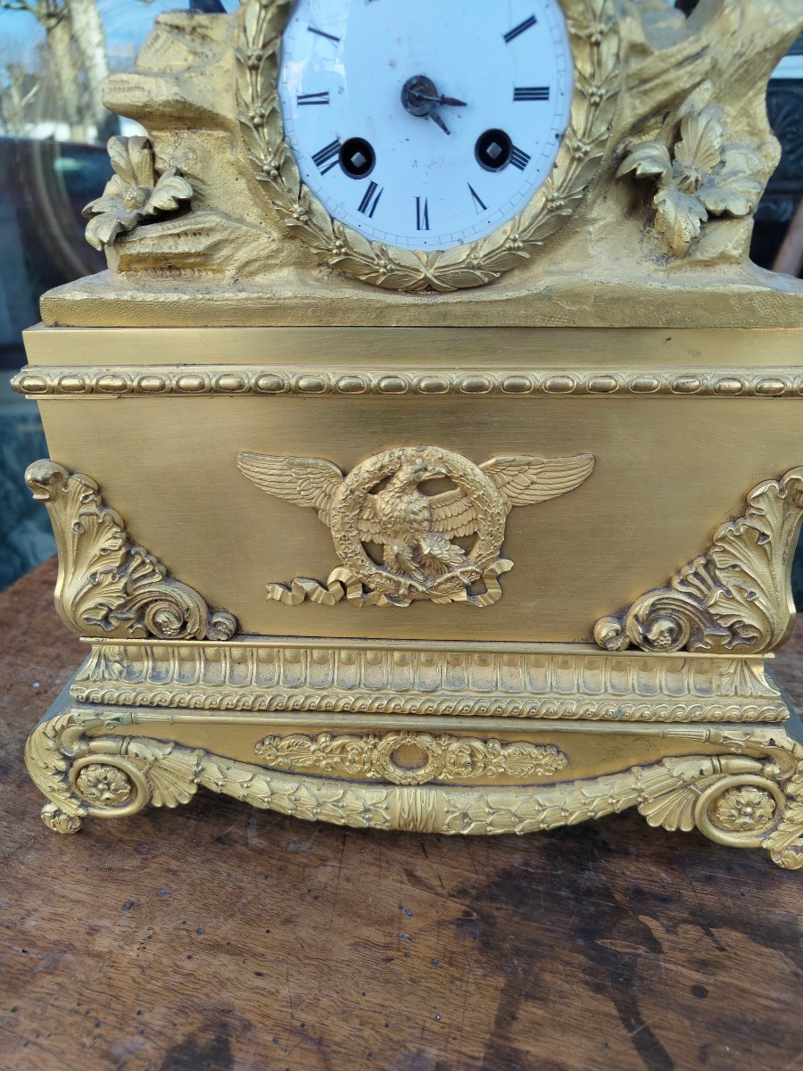 Pendule restauration bronze doré -photo-2