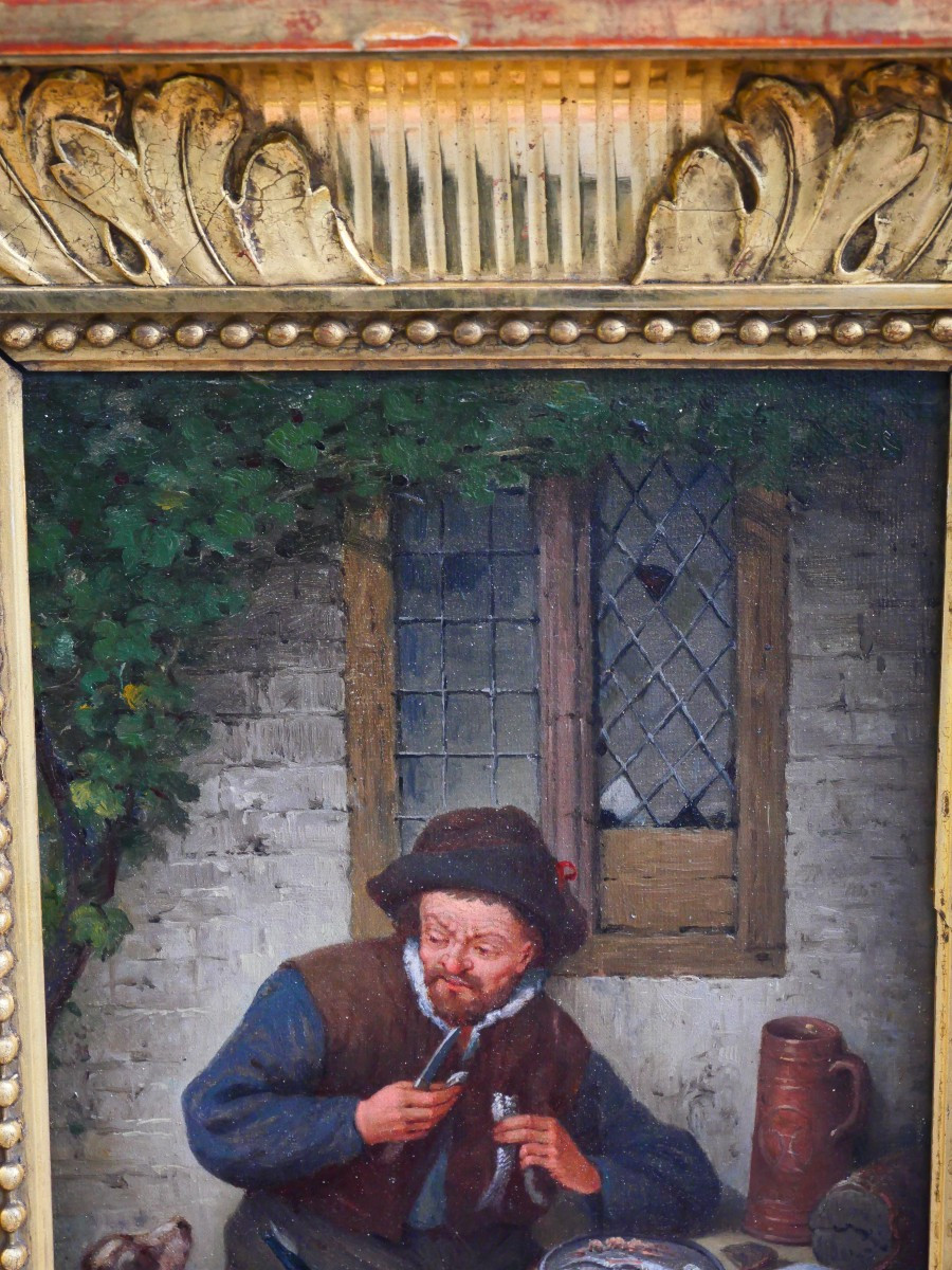 L'homme et son chien  hst XIXe-photo-1