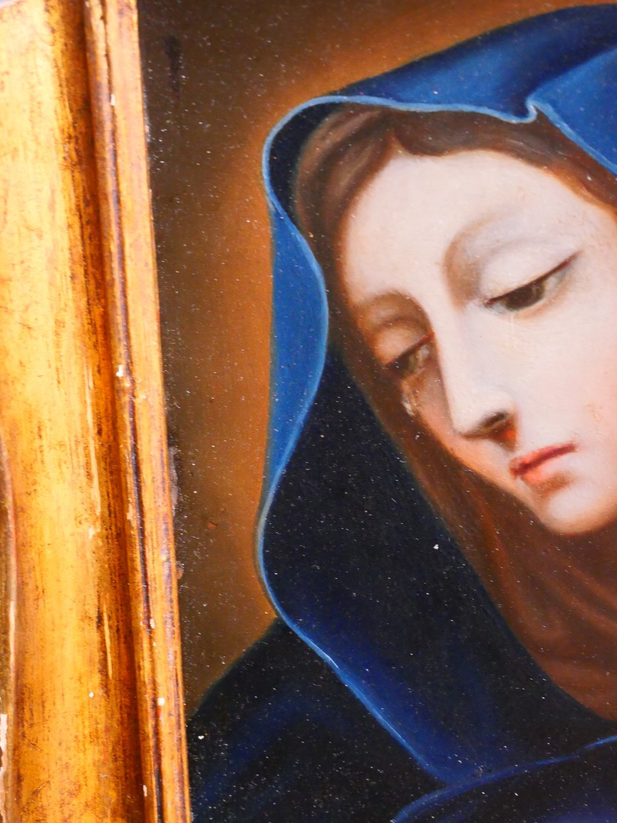 Huile sur cuivre du XVIIIe -photo-2