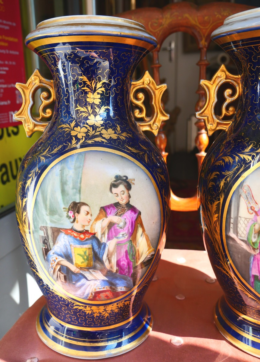 Vases porcelaine de Bayeux  milieu 19e-photo-2