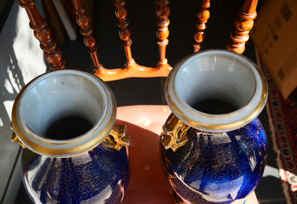 Vases porcelaine de Bayeux  milieu 19e-photo-4