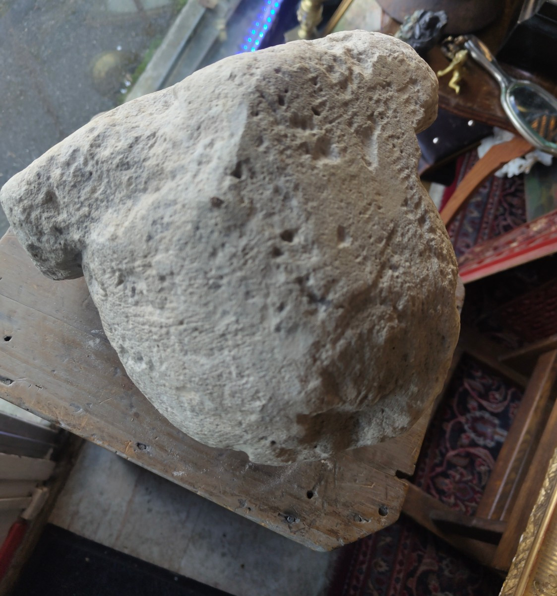 Tête d'homme sculptée XVIe-photo-4