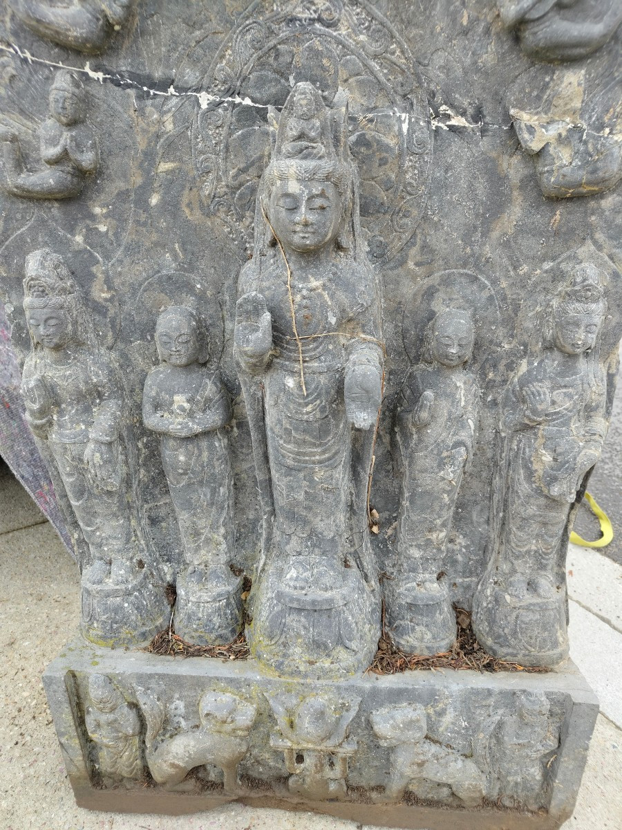 Large Carved Stone Of Chinese Deities -photo-2