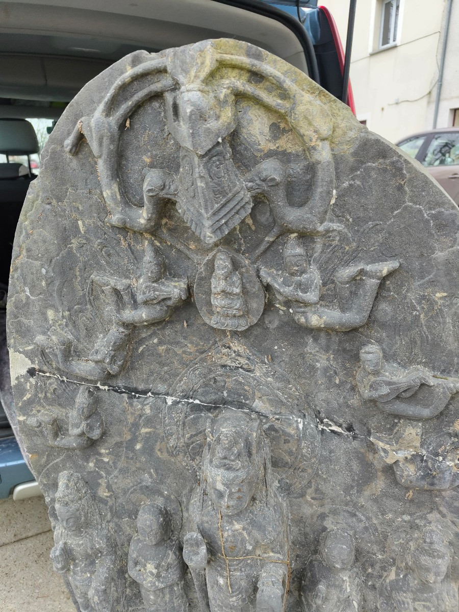 Large Carved Stone Of Chinese Deities -photo-4