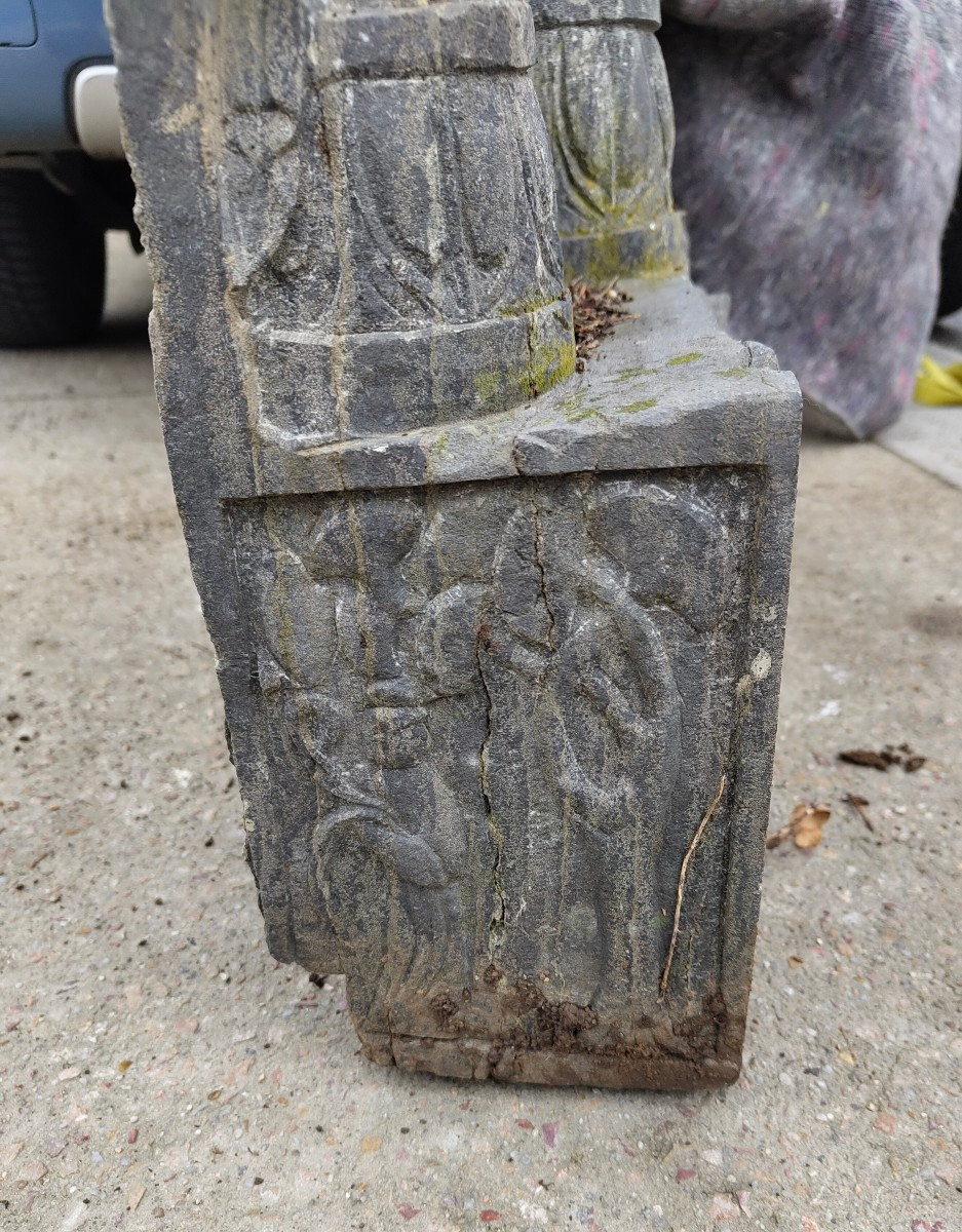 Large Carved Stone Of Chinese Deities -photo-3