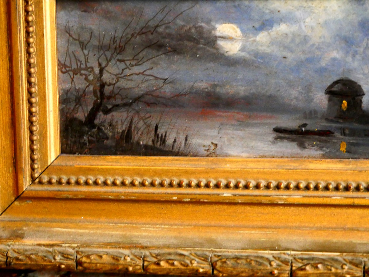 Petite peinture panoramique fin du 19e-photo-3