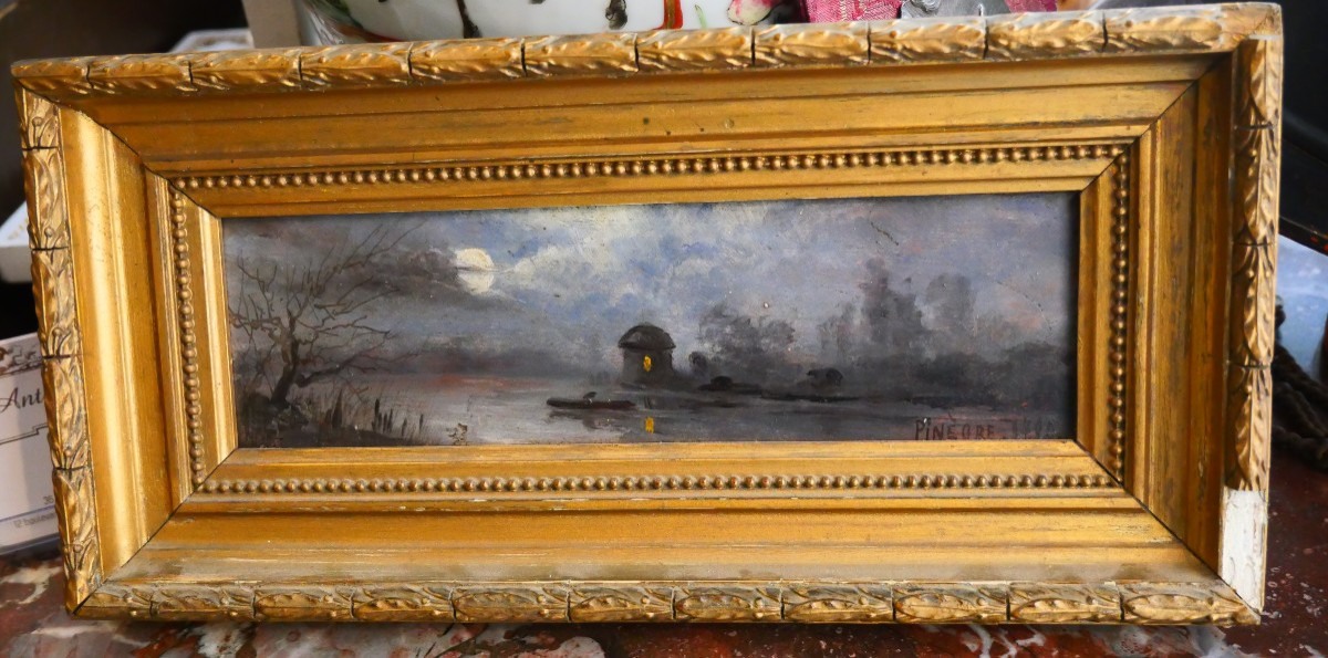 Petite peinture panoramique fin du 19e-photo-1