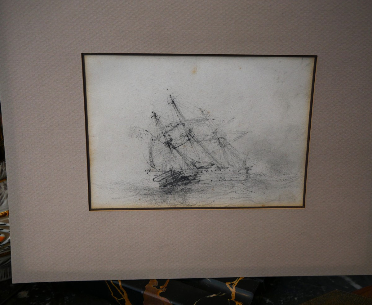 Dessin d'un navire en pleine tempête 19e-photo-2