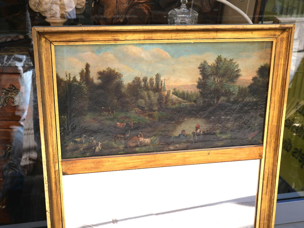 Trumeau Surmounted By A 19th Century Painting-photo-2