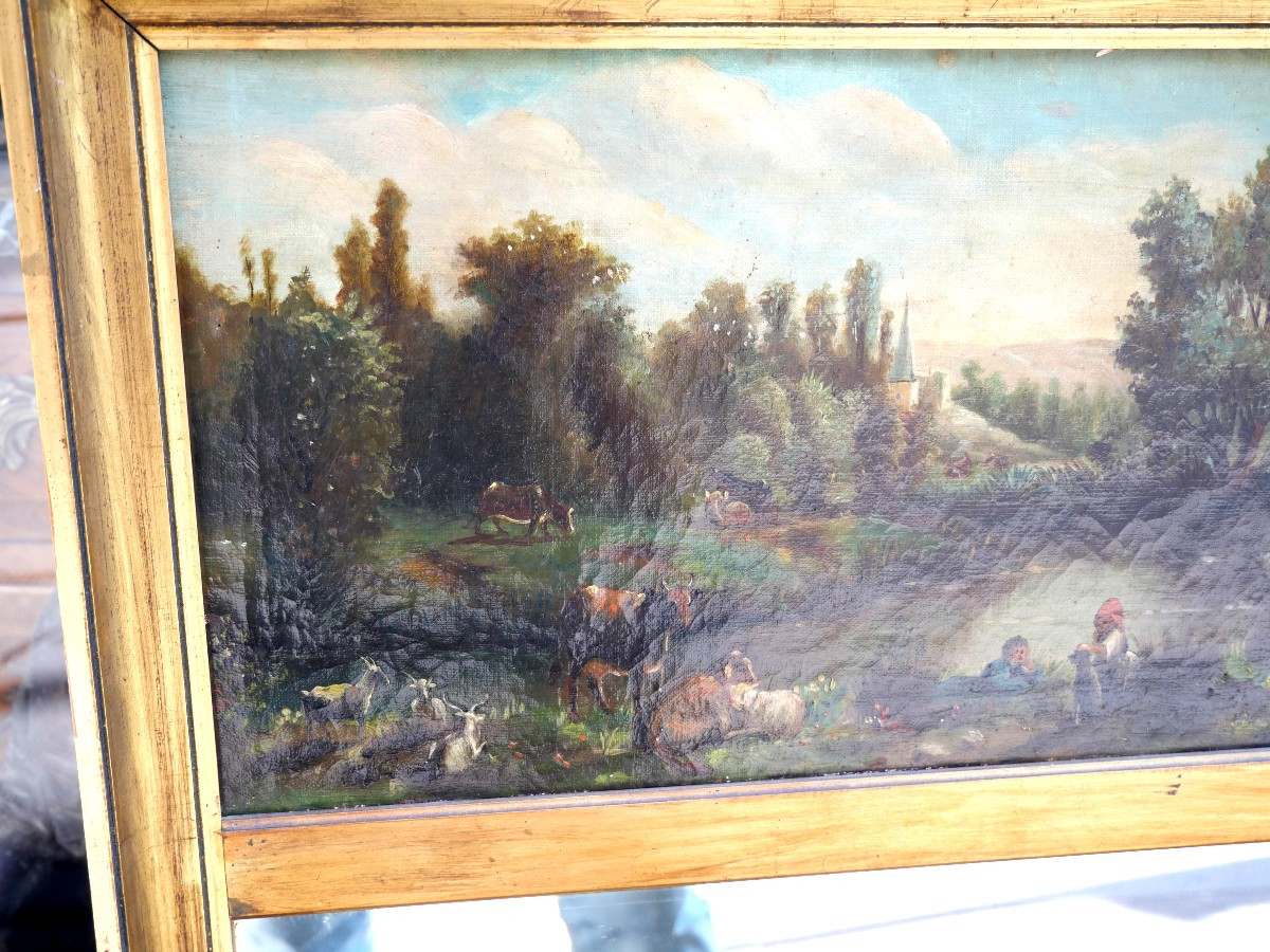 Trumeau Surmounted By A 19th Century Painting-photo-3