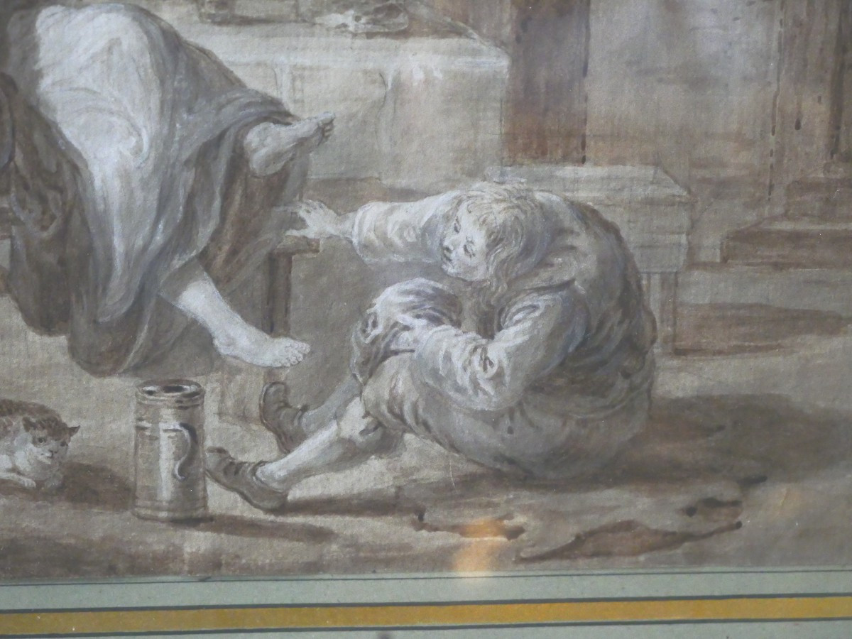 Scène de taverne dessin XVIIe-photo-2