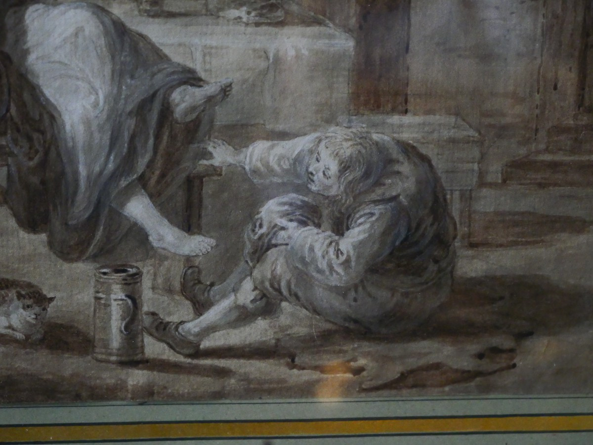 Scène de taverne dessin XVIIe-photo-1