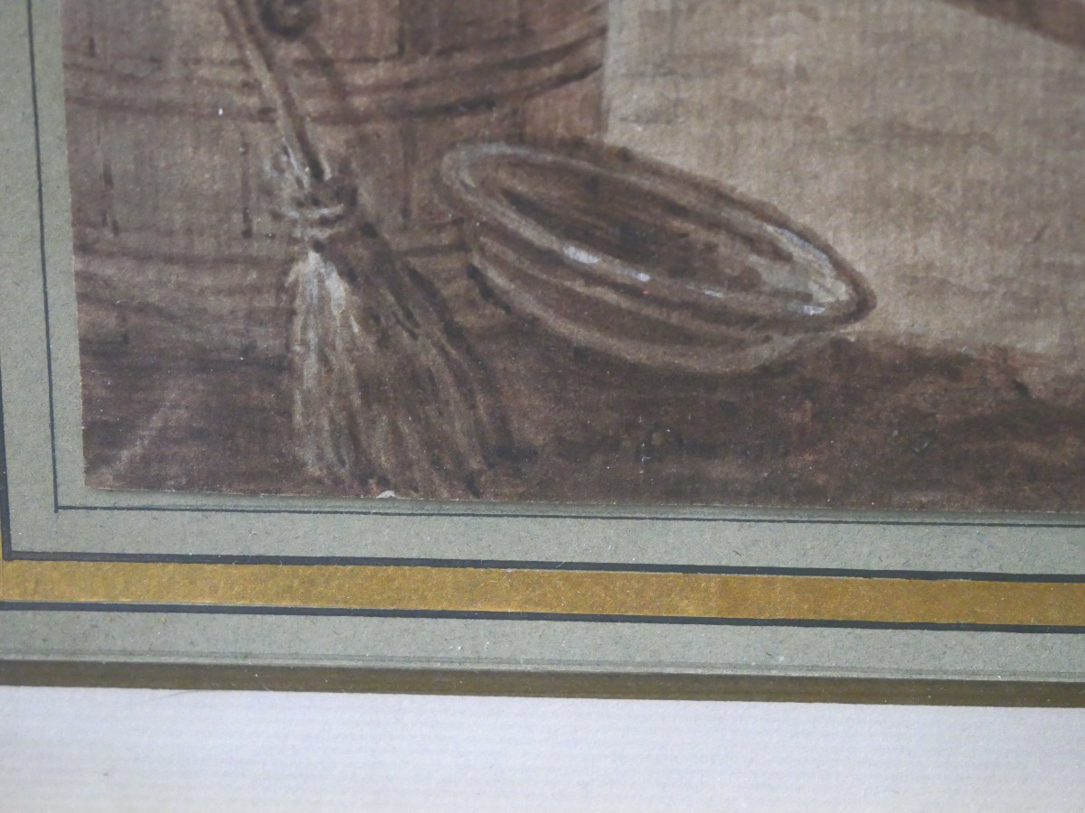 Scène de taverne dessin XVIIe-photo-3