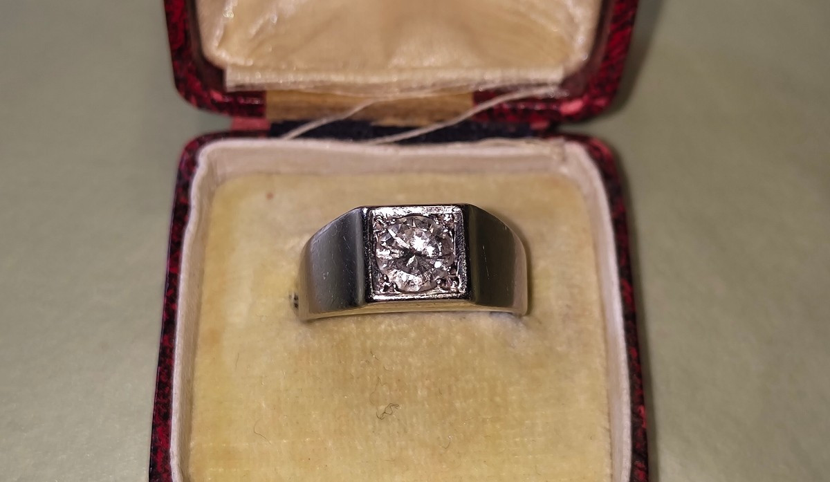 Bague tank or blanc style Cartier -photo-2