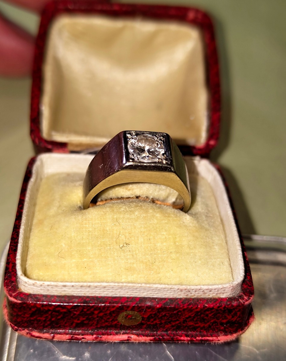 Bague tank or blanc style Cartier 