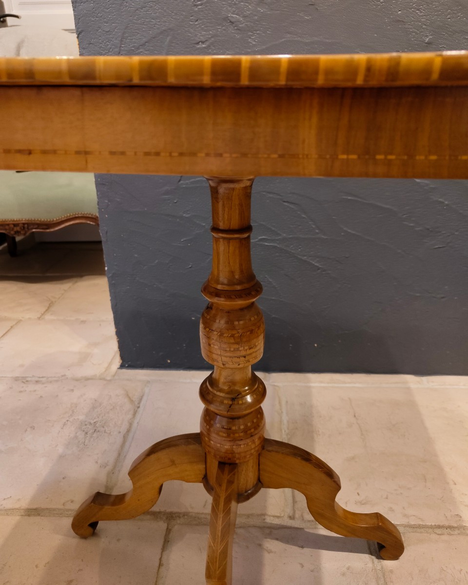 Guéridon marqueterie XIXe-photo-3