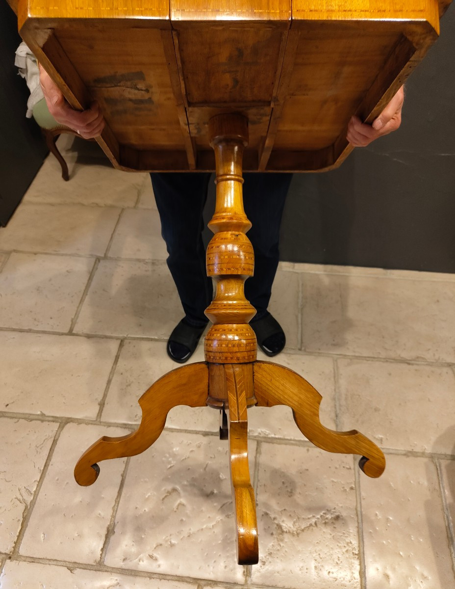 Guéridon marqueterie XIXe-photo-2