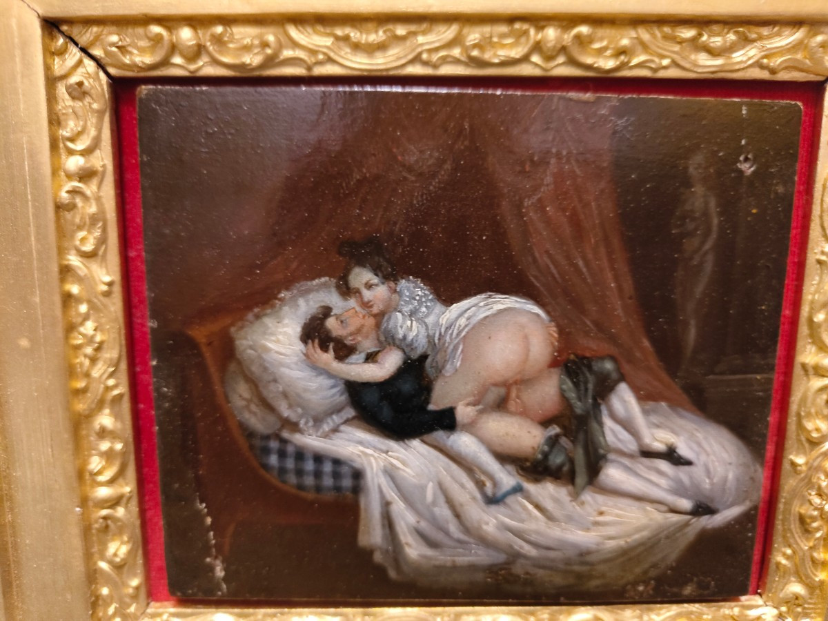 Scène érotique dans le goût de Devéria -photo-3