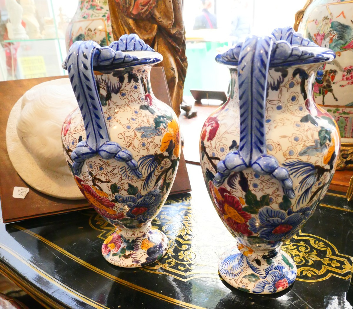 Paire de vases en faience  Gien -photo-1