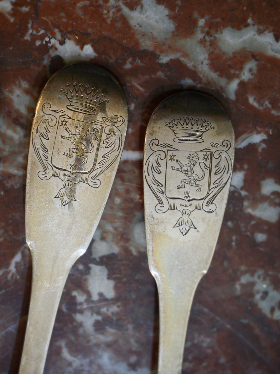 Silver Service With County Coat Of Arms 19th Century-photo-3