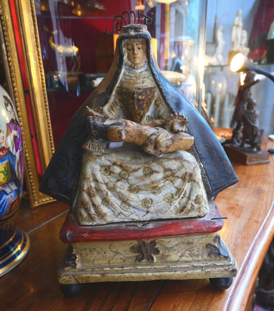 Pieta en terre cuite fin du 18e