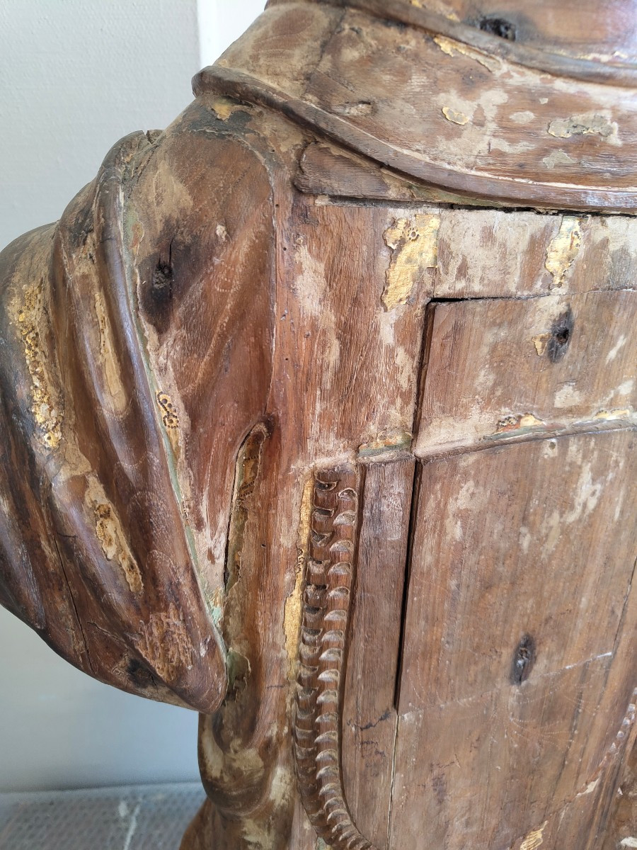 Cardinal In Carved Wood 17th Century-photo-7