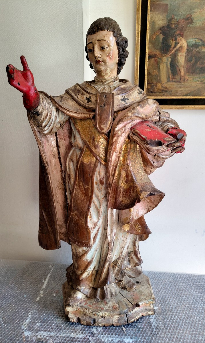 Cardinal In Carved Wood 17th Century