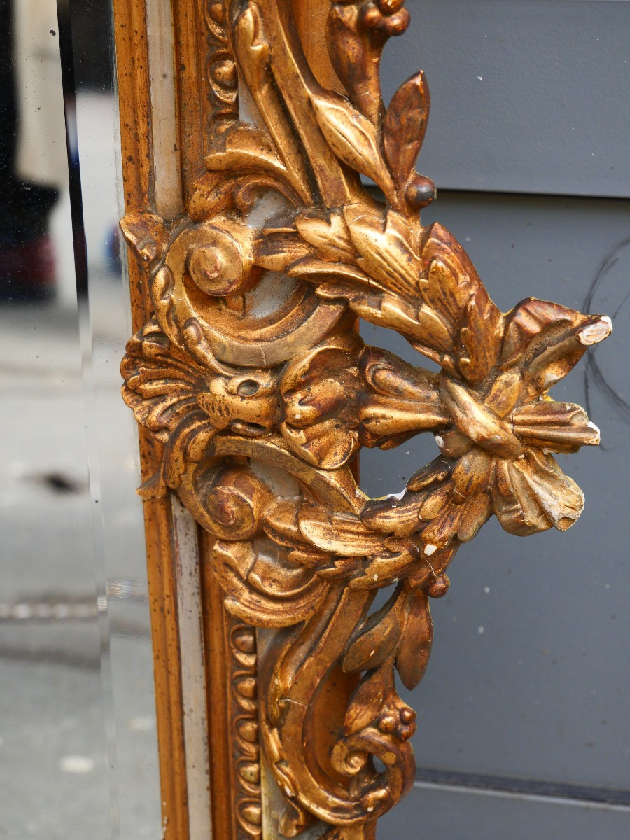 Wood And Gilded Stucco Mirror 19th Century-photo-4