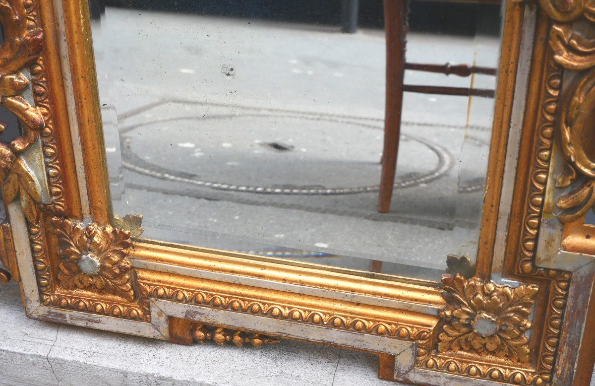 Wood And Gilded Stucco Mirror 19th Century-photo-1