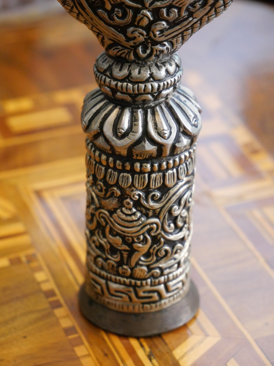 Tibetan Silver-alloy Seal 20th Century-photo-2