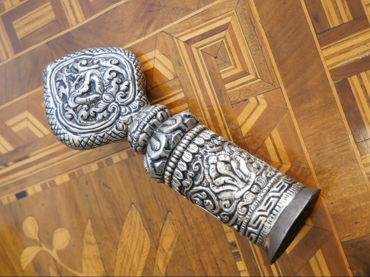 Tibetan Silver-alloy Seal 20th Century-photo-1