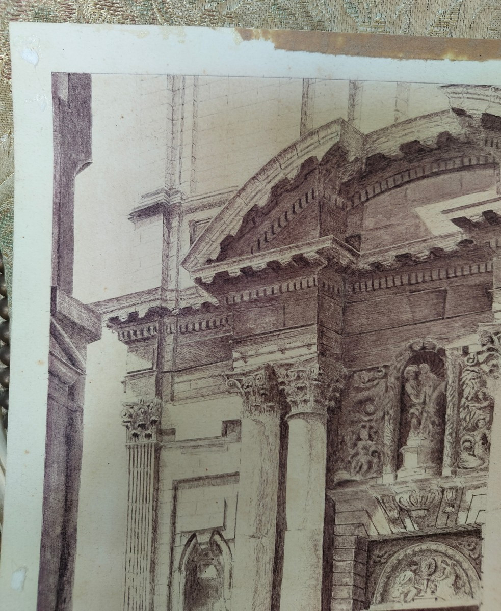 Drawing Of Saint Madeleine's Cathedral In Martigues-photo-2