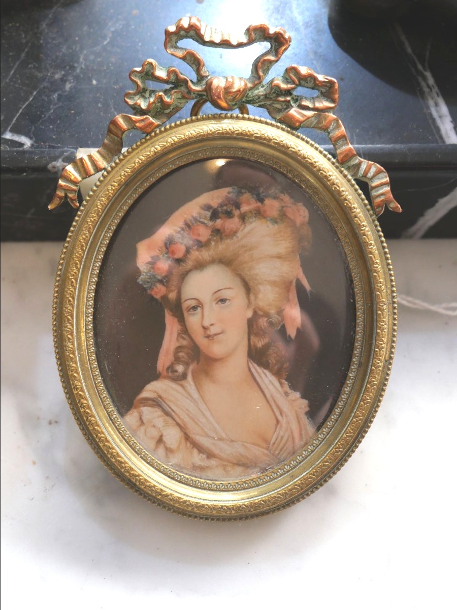 Miniature Portrait Of Mme De Lamballe 19th Century